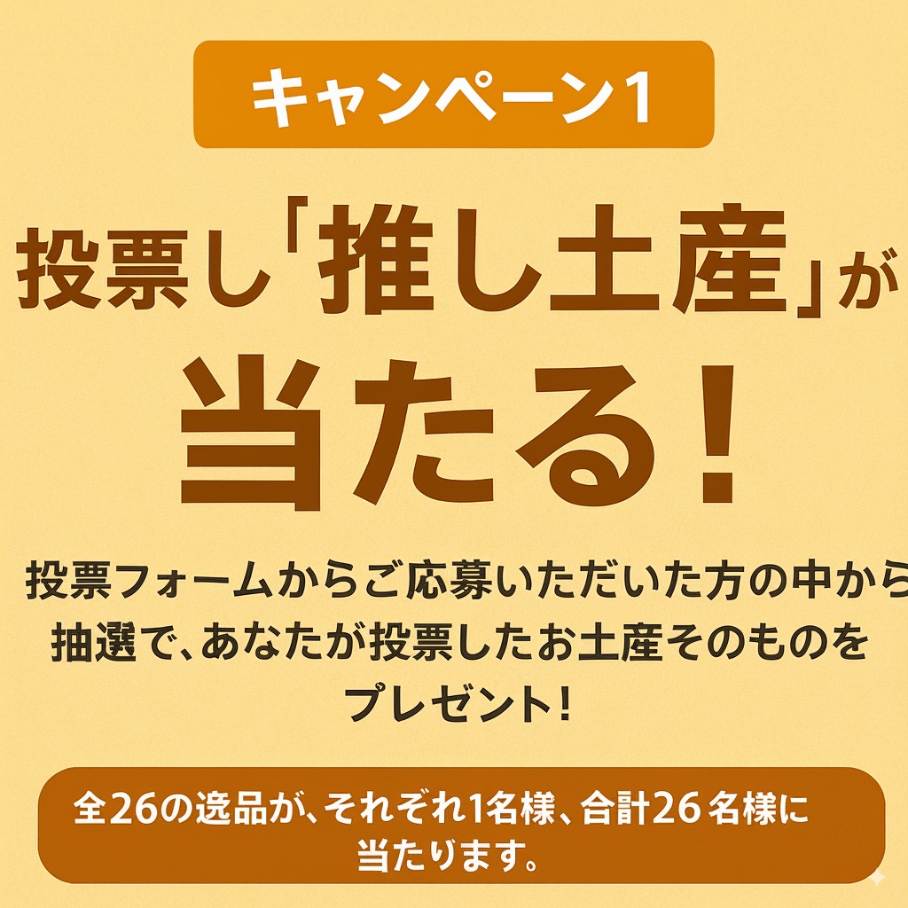 投票したお土産が当たるキャンペーン